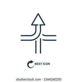 Consolidation icon in line style on white background, vector illustration