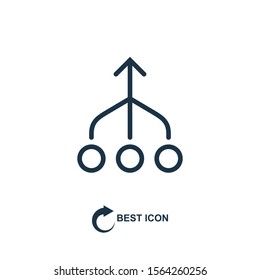 Consolidation icon in line style on white background, vector illustration