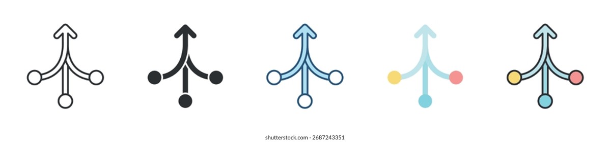 Conjunto de iconos de consolidación Colección de estilos múltiples