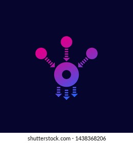consolidation or merge icon with gradient