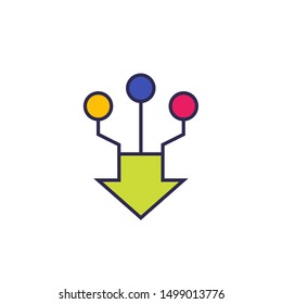 consolidation, merge linear icon, vector