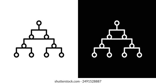 Consolidation outlined icon set in black and white colors