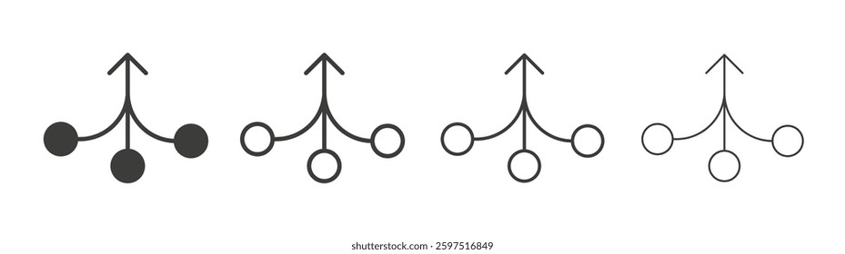 Consolidation vector icon set in black and white color.