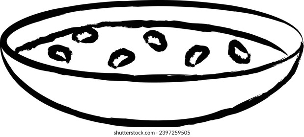 Consomme soup hand drawn vector illustration