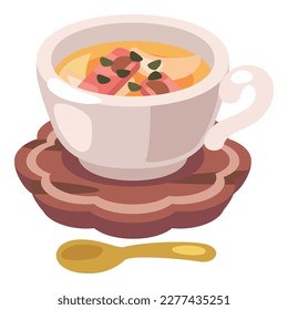 consomme soup_cologne and cute simple dish vector illustration