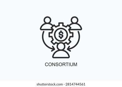 Consortium Icon Or Logo Isolated Vector Illustration