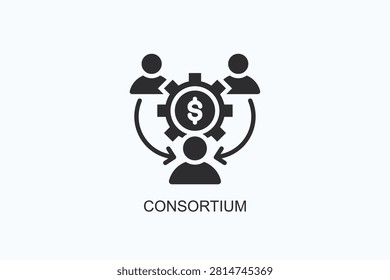 Consortium Icon Or Logo Isolated Vector Illustration