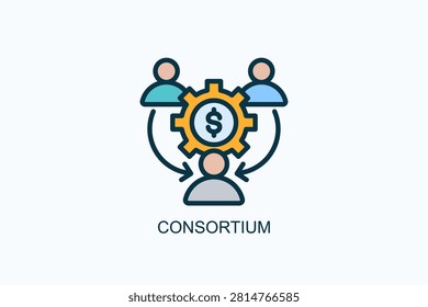 Consortium Icon Or Logo Isolated Vector Illustration