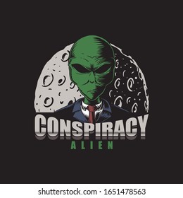 Conspiracy Alien vector illustration for your company or brand