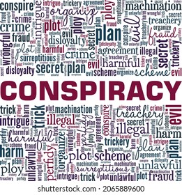 Conspiracy Vector Illustration Word Cloud Isolated Stock Vector ...