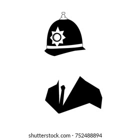 constable of England. Black-and-white. Icon. Vector.1