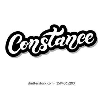 Constance. Woman's name. Hand drawn lettering. Vector illustration. Best for Birthday banner