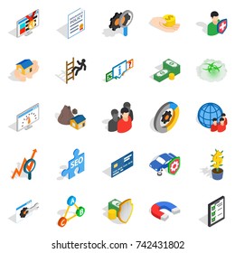 Constant care icons set. Isometric set of 25 constant care vector icons for web isolated on white background