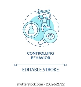 Constant controlling concept icon. Physical and emotional abuse. Relationship trust lack. Jealous partner abstract idea thin line illustration. Vector isolated outline color drawing. Editable stroke