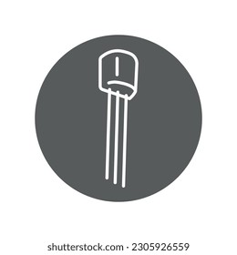 Constant current diode black line icon. Pictogram for web page, mobile app, promo.