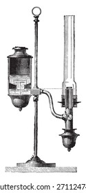 Constant lamp, vintage engraved illustration. Industrial encyclopedia E.-O. Lami - 1875. 