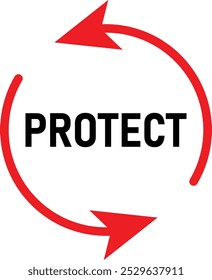 Constant protection sign. Editable Stroke. Vector illustration
