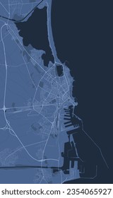 Constanta map, blue streetmap poster, city in Romania