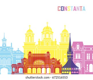 Constanta skyline pop in editable vector file
