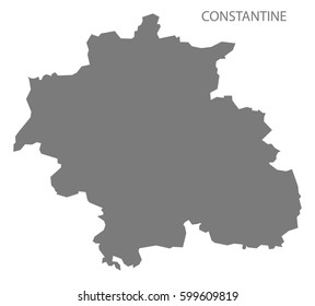 Constantine Algeria map grey illustration silhouette
