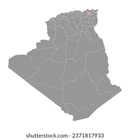 Constantine province map, administrative division of Algeria.