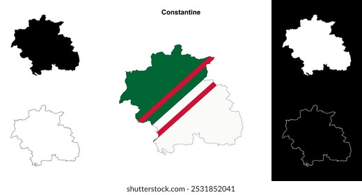 Constantine province outline map set