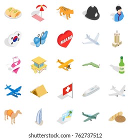Constantly in motion icons set. Isometric set of 25 constantly in motion vector icons for web isolated on white background
