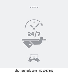 Constantly open - Shop services 7/24 - Vector web icon
