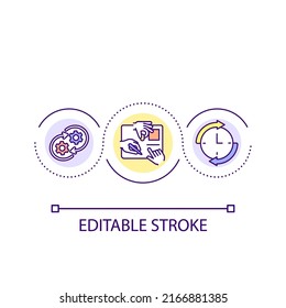 Constants transformation loop concept icon. Never-ending changes. Digital transformation abstract idea thin line illustration. Isolated outline drawing. Editable stroke. Arial font used