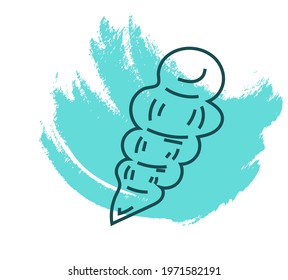 Konstatthorn-Schnecke, Muschel, Symbol, Vektorgrafik auf weißem Hintergrund