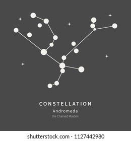 The Constellation Of Andromeda. The Chained Maiden - linear icon. Vector illustration of the concept of astronomy