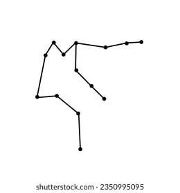 Constellation Aquarius graphic made from stars. Zodiac for astrological horoscopes and esoteric posters