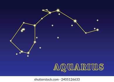 Constellation Aquarius. Aquarius constellation. Aquarius is a large zodiac constellation located between Capricorn and Pisces. It is best seen at nigh