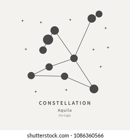 The Constellation Of Aquila. The Eagle - linear icon. Vector illustration of the concept of astronomy