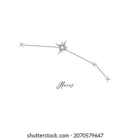 Constellation Aries, horoscope, stars, astrology. Line illustration, vector.