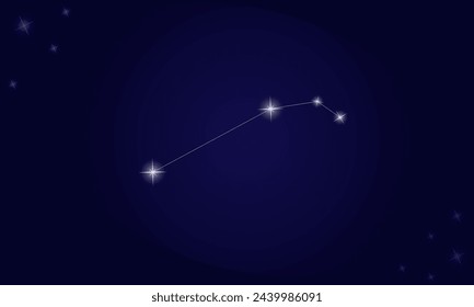 Constellation Aries. On a blue background, the constellation Aries with shining stars. Vector illustration EPS10.