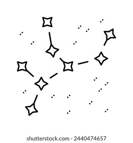 Konstellation astrologischer Linie Symbol Vektor. Konstellation astrologisches Zeichen. Isoliertes Kontursymbol schwarze Illustration