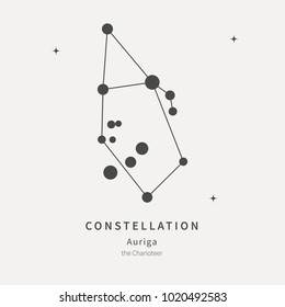 The Constellation Of Auriga. The Charioteer - linear icon. Vector illustration of the concept of astronomy