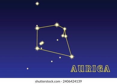 Constellation Auriga. The constellation Charioteer. Constellation of the northern hemisphere of the sky. Best seen in December and January