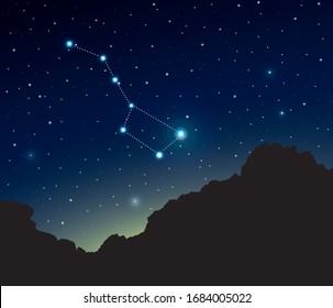 Constellation Big Dipper in deep space