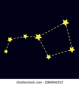 The constellation of the Big Dipper in doodle style.