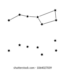 constellation of the Big dipper. stars, space. vector illustration.