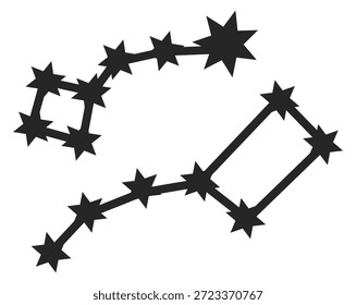 Schwarzes Sternbild-Symbol. Big Dipper Sterne Symbol