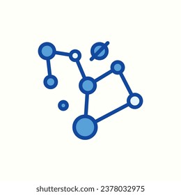 constellation blue icon, isolated icon in light background, perfect for website, blog, logo, graphic design, social media, UI, mobile app