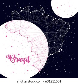 constellation. Brazil maps, vector