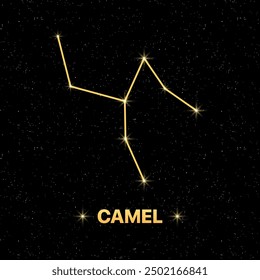 Anuncio Constellation Camel. Estilo plano. Ilustración vectorial.