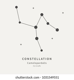 The Constellation Of Camelopardalis. The Giraffe - linear icon. Vector illustration of the concept of astronomy