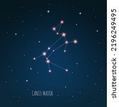 The constellation "Canis Major" star in the night sky. Astronomical Big dog. Cluster of realistic stars. Constellation scheme collection
Vector illustration
