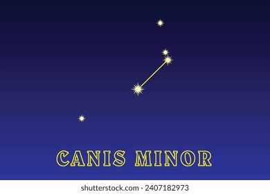 Constellation Canis Minor. Constellation Small Dog. The equatorial constellation, borders the constellations Gemini, Unicorn, Hydra and Cancer. Best O