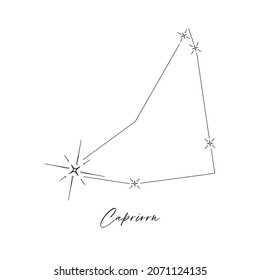 Constellation Capricorn, horoscope, stars, astrology. Line illustration, vector.